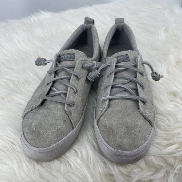 Sperry Top Sider Crest Vibe‎ Women's Size 10 Gray Canvas Sneakers Shoes - Picture 2 of 6